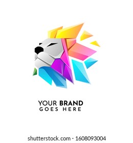 Modern and colorful Lion head logo