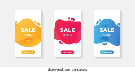 Modern colorful liquid banner template. Flat geometric liquid form with various colors. Modern vector template, Template for the design of a logo, flyer or presentation.