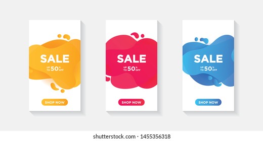 Modern colorful liquid banner template. Flat geometric liquid form with various colors. Modern vector template, Template for the design of a logo, flyer or presentation.