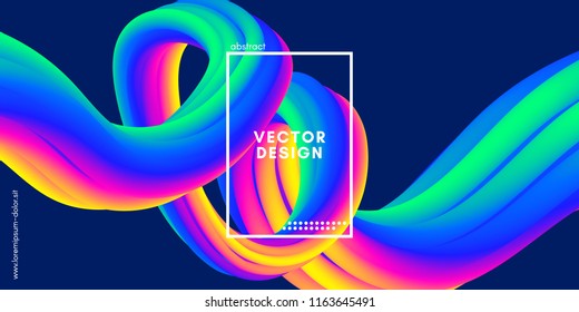 Modern Colorful Liquid Shapes with Motion and 3d Effect. Abstract Fluid Background with Neon Elements. Modern Vector Illustration eps10. Poster with Flow Elements. Abstract Futuristic Waves in Motion.