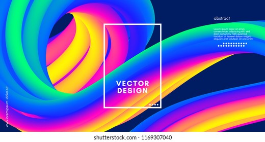 Modern Colorful Liquid Shapes with Motion and 3d Effect. Abstract Fluid Background with Neon Elements. Modern Vector Illustration eps10. Poster with Flow Elements. Abstract Futuristic Waves in Motion.