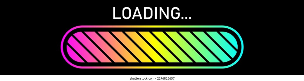 Icono de carga colorido moderno. Ilustración vectorial aislada en el fondo negro.