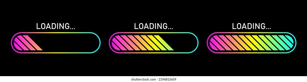 Modern colorful loading icon. Vector illustration isolated on black background.
