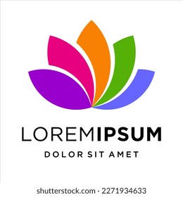 Modelo de icono de vectores de diseño de logotipo de Lotus Flower en color moderno