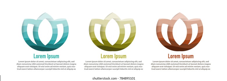 modern colorful lotus shape with papercut layer abstract background 
