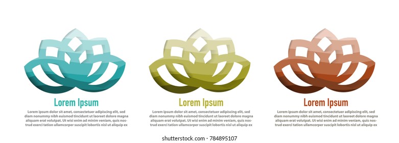 modern colorful lotus shape with papercut layer abstract background 