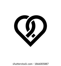 modern colorful love line art logo
