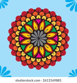 Modern colorful mandala design on white background