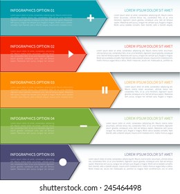Modern colorful minimal arrow infographics elements. Origami style. Vector illustration. Can be used for workflow layout, brochure, diagram, number and step up options, web design.
