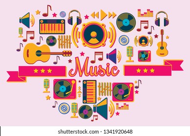 Modern colorful music art design 