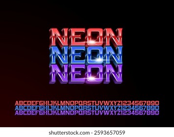 modern colorful neon text effect in glossy futuristic 3d style