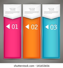 Modern colorful numbered banners. Vector illustration.