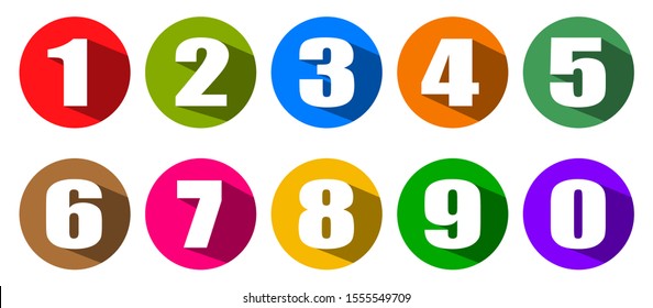 Modern colorful numbers button set multicolored – stock vector