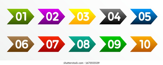 Modern colorful numbers button set multicolored – for stock vector