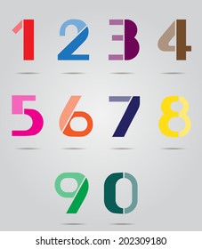 modern colorful numbers set. 