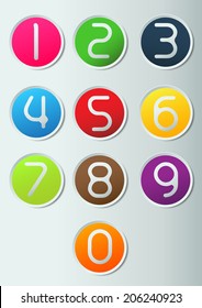 modern colorful numbers set. 