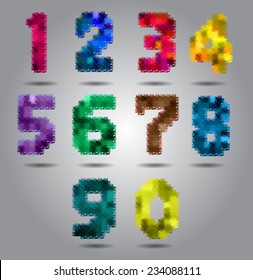 modern colorful numbers set. 