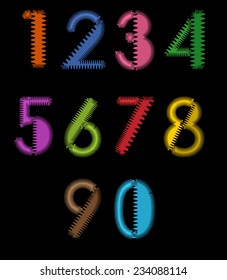 modern colorful numbers set. 