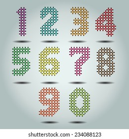 modern colorful numbers set. 