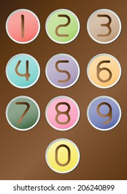 modern colorful numbers set, label.