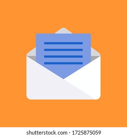 Modern colorful open letter icon illustration