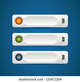 Modern colorful options step 3D vector progress icons banner. Vector