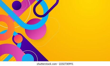 Modern colorful orange abstract background with geometric shapes, lines and waves