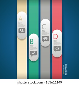 Modern colorful origami horizontal ribbon style step options banner infographics. Vector illustration