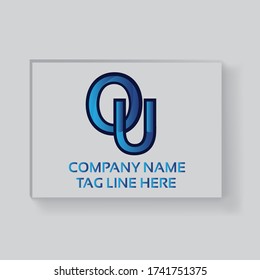 Modern Colorful OU Letter Company Logo Mark Template EPS