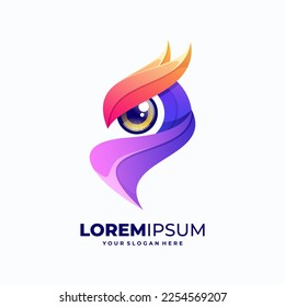 Modern colorful owl logo vector illustration.