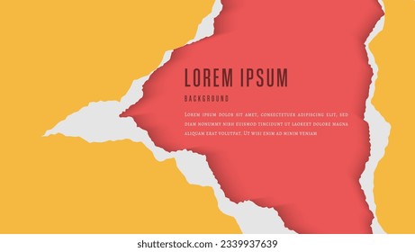 Modern Colorful Paper Ripped Frame Design Template