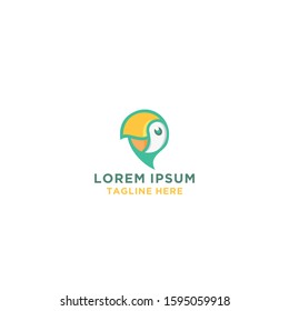 Modern colorful parrot bird logo premium vector illustration.