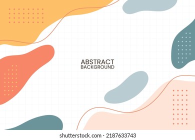 Modern Colorful Pastel Gradient Abstract Shapes On Memphis Style Background