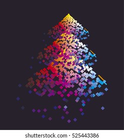 Modern colorful pattern with color square. Dynamic vivid bright motif. Rainbow color factive vector illustration.