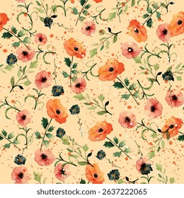 Modern colorful pattern. Cute botanical abstract contemporary seamless pattern. 