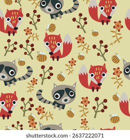 Modern colorful pattern. Cute botanical abstract contemporary seamless pattern. 