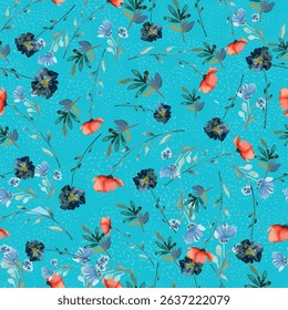 Modern colorful pattern. Cute botanical abstract contemporary seamless pattern. 