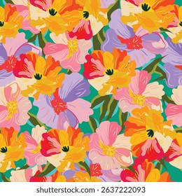 Modern colorful pattern. Cute botanical abstract contemporary seamless pattern. 