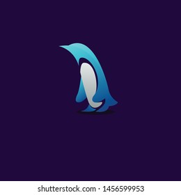 Modern colorful  penguin logo illustration