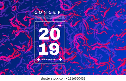 Modern colorful poster. Wave Liquid shape. Purple and blue color background. Vector illustration EPS10