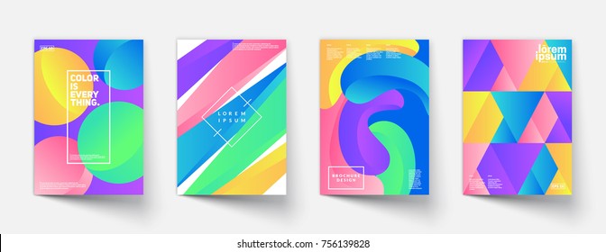 Modern colorful posters set. Gradient shapes composition. Eps10 vector. Modern colorful posters set. Gradient shapes composition. Eps10 vector.