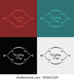 Modern, colorful, premium title calligraphic and typographic badge design element. Easy customize of the text.