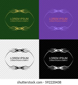 Modern, colorful, premium title calligraphic and typographic badge design element. Easy customize of the text.