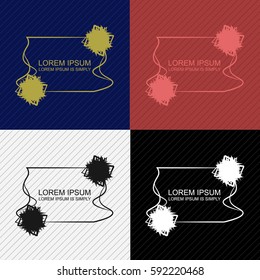 Modern, colorful, premium title calligraphic and typographic badge design element. Easy customize of the text.