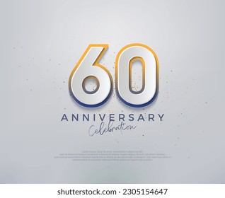 Modern and colorful, premium vector design for 60th anniversary celebrations. Premium vector background for greeting and celebration.