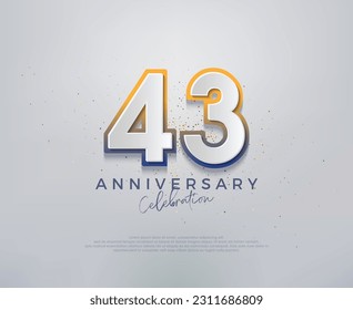 Modern and colorful, premium vector design for 43th anniversary celebrations. Premium vector background for greeting and celebration.