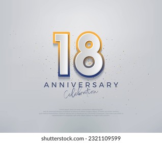 Modern and colorful, premium vector design for 18th anniversary celebrations. Premium vector background for greeting and celebration.