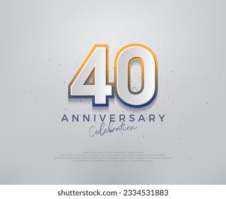 Modern and colorful, premium vector design for 40th anniversary celebrations. Premium vector background for greeting and celebration.