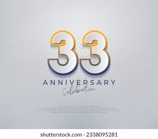 Modern and colorful, premium vector design for 33rd anniversary celebrations. Premium vector background for greeting and celebration.