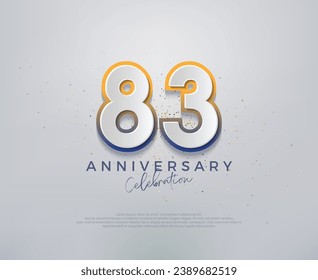Diseño vectorial moderno y colorido para celebraciones del 83 aniversario. Fondo vectorial premium para saludos y celebraciones.